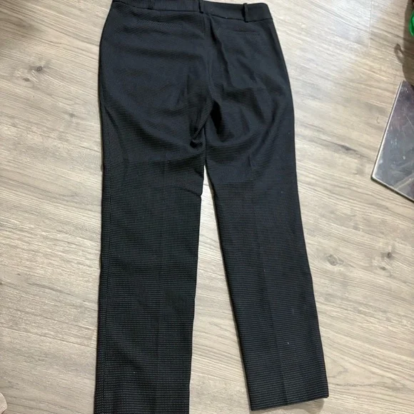 Anne Klein The Director Pants Sz 4 Black White Dotted Stretch Straight Leg - Picture 7 of 8